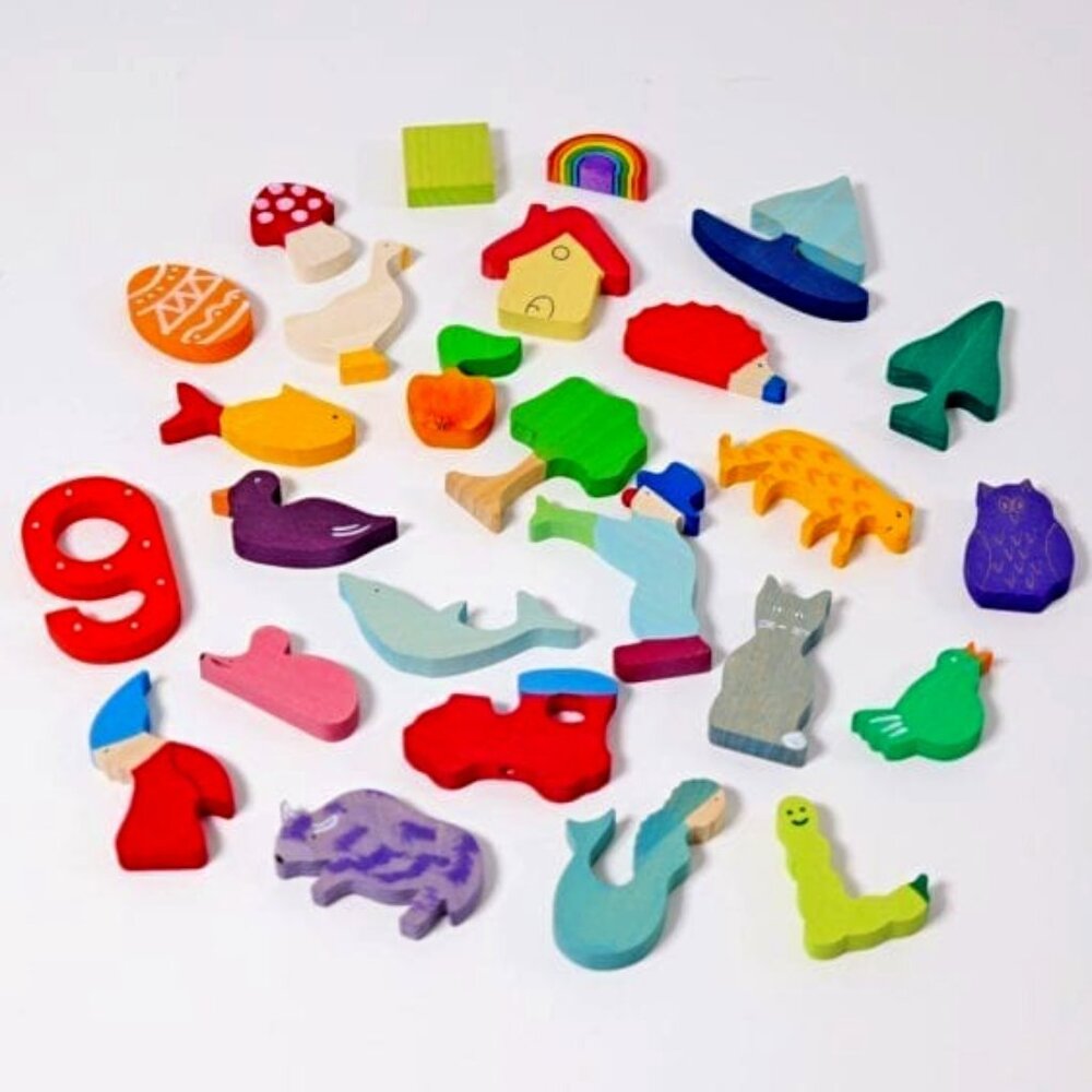 NWT Grimm's Wooden Toys Alphabet Figures
